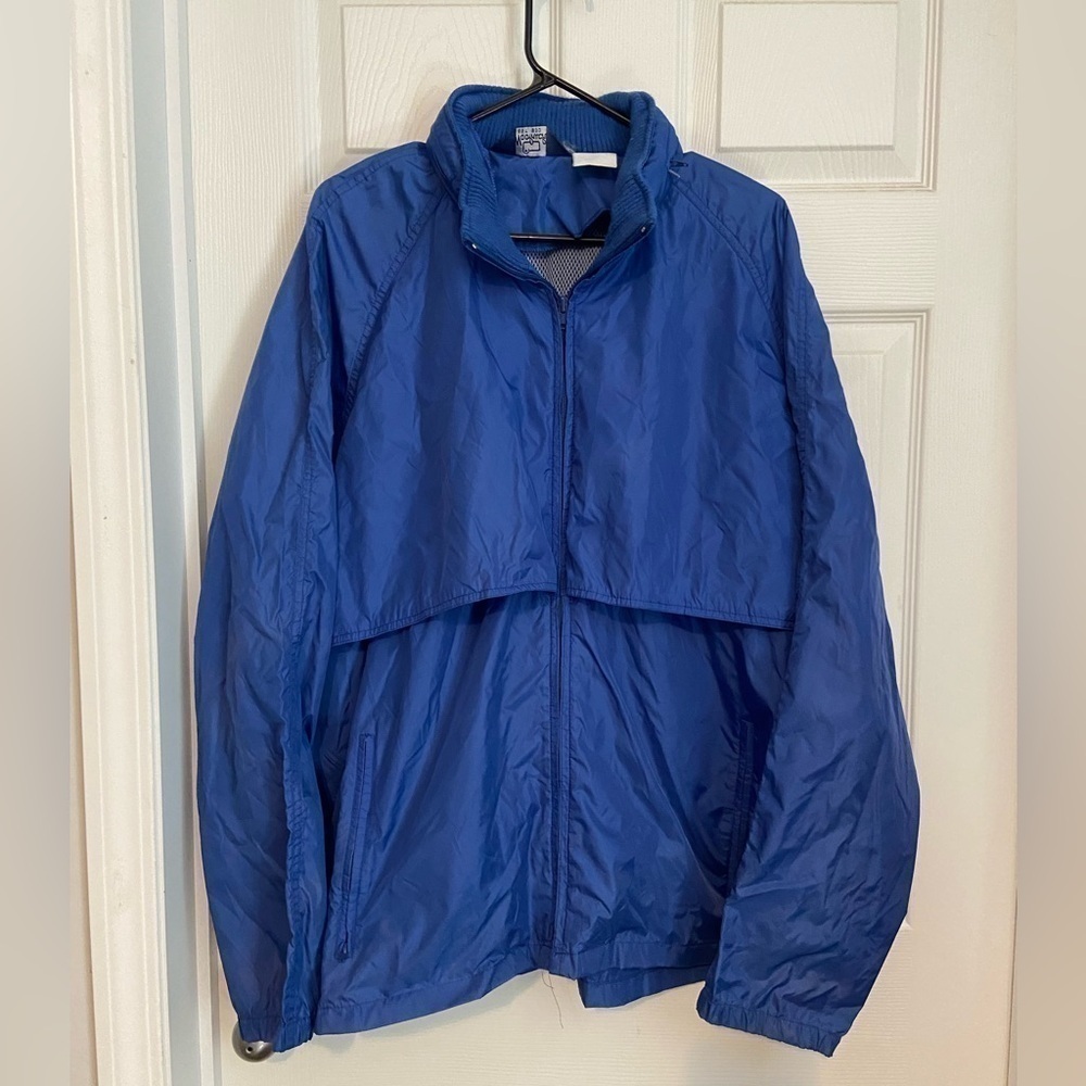 Vintage Woolrich Teton Light Weight Windbreaker W/ Hood Women's Sz XL Blue GUC